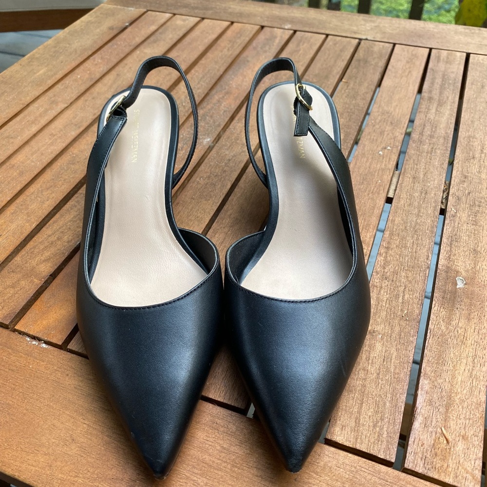 Stuart Weitzman Black Slingback Heels